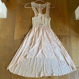 Crochet High Low Midi Dress